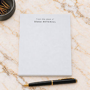 Modern Monogram Grey From The Desk of Stationery Notepad