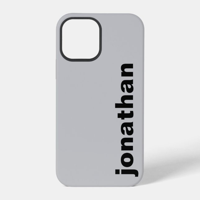 Modern Monogram Grey iPhone Case (Back)