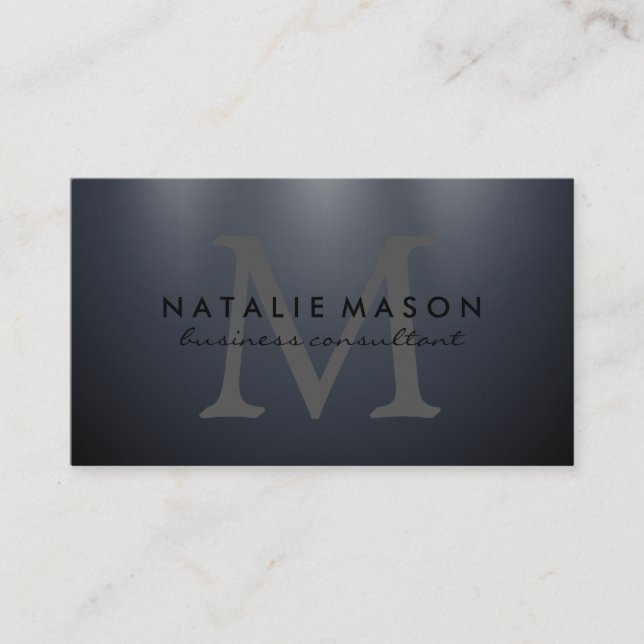 Modern Monogram Grey | Lights Business Card (Front)