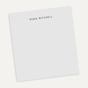 Modern Monogram Grey Stationery Simple Notepad