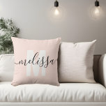 Modern Monogram Handwriting Calligraphy Name Throw Pillow<br><div class="desc">Modern monogram with handwriting calligraphy name.</div>