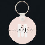 Modern Monogram Handwriting Script Name Simple Keychain<br><div class="desc">Modern monogram with handwriting script name.</div>