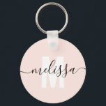 Modern Monogram Handwriting Script Name Simple Keychain<br><div class="desc">Modern monogram with handwriting script name.</div>