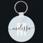 Modern Monogram Handwriting Script Name Simple Keychain<br><div class="desc">Modern monogram with handwriting script name.</div>