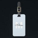 Modern Monogram Handwriting Script Name Simple Luggage Tag<br><div class="desc">Modern monogram combined with handwriting calligraphy.</div>