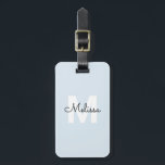 Modern Monogram Handwriting Script Name Simple Luggage Tag<br><div class="desc">Modern monogram combined with handwriting calligraphy.</div>