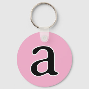 Modern Monogram Initial Alphabet Letter a Pink  Keychain