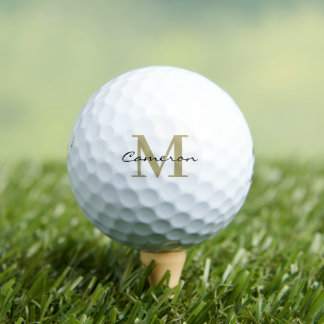 Modern Monogram Initial and Name Personalized Golf Balls