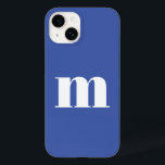 Modern Monogram Initial Case-Mate iPhone 14 Case<br><div class="desc">Modern lower case typography minimalist monogram initial design which can be changed to personalize. White on a blue background.</div>