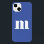Modern Monogram Initial Case-Mate iPhone 14 Case<br><div class="desc">Modern lower case typography minimalist monogram initial design which can be changed to personalize. White on a blue background.</div>