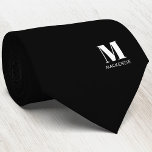 Modern Monogram Initial Crest Personalized Black Tie<br><div class="desc">Stand out from the crowd with this unique modern monogram initial name personalized crest design.  Minimalist and understated,  ideal for the man or woman who has everything!</div>