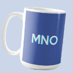 Modern Monogram Initial Drop Shadow Blue Coffee Mug<br><div class="desc">Modern minimalist monogram initial design which can be changed to personalize. White on a deep blue background with a turquoise 3D effect drop shadow.</div>