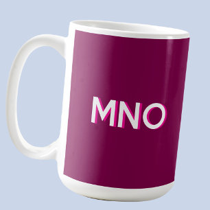 Modern Monogram Initial Drop Shadow Dark Cherry Coffee Mug