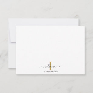 Modern Monogram Initial Elegant Script Business Card