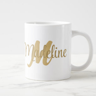 Modern Monogram Initial Letter And Name Jumbo Mug
