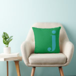 Modern Monogram Initial Letter Blue Green  Throw Pillow<br><div class="desc">Cute modern monogrammed cushion in green and blue.</div>