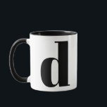 Modern Monogram Initial Letter D Black and White Mug<br><div class="desc">Cute modern d monogram in black and white. If your preferred letter does not work on this mug, please see the monogram mug collection for the letter you'd like or contact me.</div>