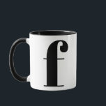 Modern Monogram Initial Letter f Black and White Mug<br><div class="desc">Cute modern f monogram in black and white. If your preferred letter does not work on this mug,  please see the monogram mug collection for the letter you'd like or contact me.</div>