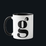 Modern Monogram Initial Letter G Black and White Mug<br><div class="desc">Cute modern g monogram in black and white. If your preferred letter does not work on this mug, please see the monogram mug collection for the letter you'd like or contact me.</div>