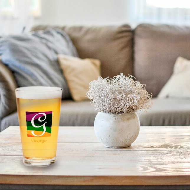 Modern Monogram Initial Letter  Glass (Creator Uploaded)