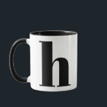 Modern Monogram Initial Letter h Black and White Mug<br><div class="desc">Cute modern h monogram in black and white. If your preferred letter does not work on this mug,  please see the monogram mug collection for the letter you'd like or contact me.</div>