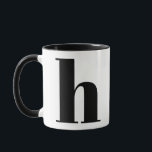 Modern Monogram Initial Letter h Black and White Mug<br><div class="desc">Cute modern h monogram in black and white. If your preferred letter does not work on this mug, please see the monogram mug collection for the letter you'd like or contact me.</div>
