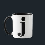Modern Monogram Initial Letter J Black and White Mug<br><div class="desc">Cute modern j monogram in black and white. If your preferred letter does not work on this mug, please see the monogram mug collection for the letter you'd like or contact me.</div>