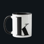 Modern Monogram Initial Letter k Black and White Mug<br><div class="desc">Cute modern k monogram in black and white. If your preferred letter does not work on this mug,  please see the monogram mug collection for the letter you'd like or contact me.</div>