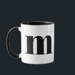 Modern Monogram Initial Letter m Black and White Mug<br><div class="desc">Cute modern m monogram in black and white. If your preferred letter does not work on this mug, please see the monogram mug collection for the letter you'd like or contact me.</div>