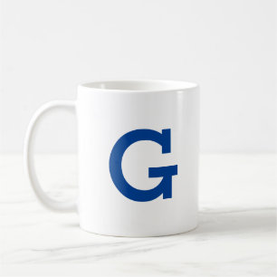 Modern Monogram Initial Letter Navy Blue Coffee Mug