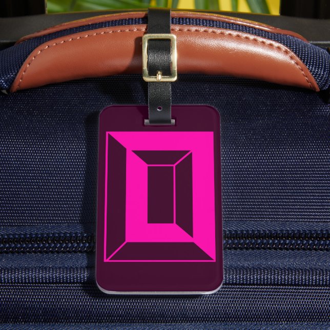 Modern Monogram Initial Letter O Luggage Tag (Front Insitu 2)