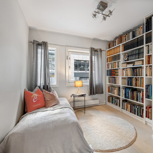 Modern Monogram Initial Letter orange Throw Pillow (Creator Uploaded)