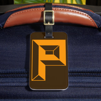 Modern Monogram Initial Letter P Luggage Tag