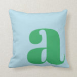 Modern Monogram Initial Letter Pastel Blue Green Throw Pillow<br><div class="desc">Cute modern monogram with the first letter of your choosing,  in pastel blue and green.</div>