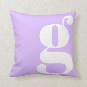 Modern Monogram Initial Letter Pastel Lavender Throw Pillow