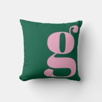 Modern Monogram Initial Letter Preppy Pink Green