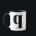 Modern Monogram Initial Letter q Black and White Mug<br><div class="desc">Cute modern q monogram in black and white. If your preferred letter does not work on this mug, please see the monogram mug collection for the letter you'd like or contact me.</div>