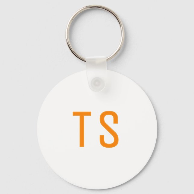 Modern Monogram Initial Letter Simple Template Keychain (Front)
