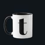 Modern Monogram Initial Letter T Black and White Mug<br><div class="desc">Cute modern t monogram in black and white. If your preferred letter does not work on this mug,  please see the monogram mug collection for the letter you'd like or contact me.</div>
