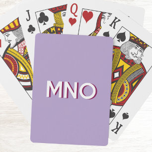 Modern Monogram Initial Lilac Playing Cards