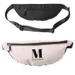 Modern Monogram Initial Name Blush Pink Fanny Pack<br><div class="desc">Modern typography minimalist monogram initial design which can be changed to personalize.</div>