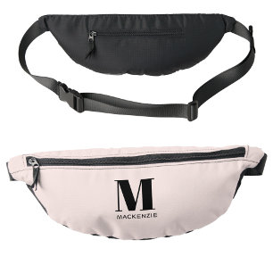 Modern Monogram Initial Name Blush Pink Fanny Pack