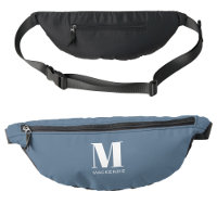 Modern Monogram Initial Name Dusty Blue