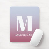 Modern Monogram Initial Name Pink Blue Gradient Mouse Pad (With Mouse)