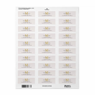Modern Monogram Initial Name Return Address Label