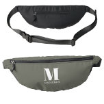 Modern Monogram Initial Name Sage Green Fanny Pack<br><div class="desc">Modern typography minimalist monogram initial design which can be changed to personalize.</div>