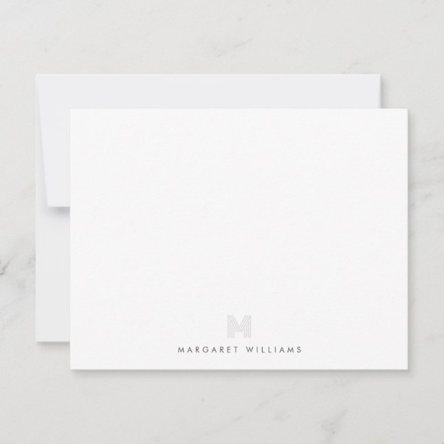 Modern Monogram Initial Personalized Card (Front)