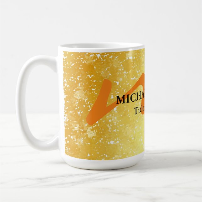 Modern monogram initial professional gold colour coffee mug (Left)