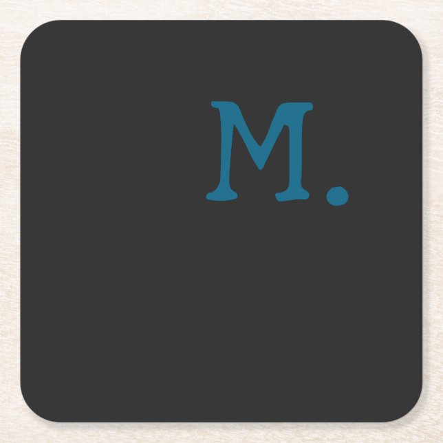 Modern Monogram Initial Replace Add Yours Square Paper Coaster (Front)