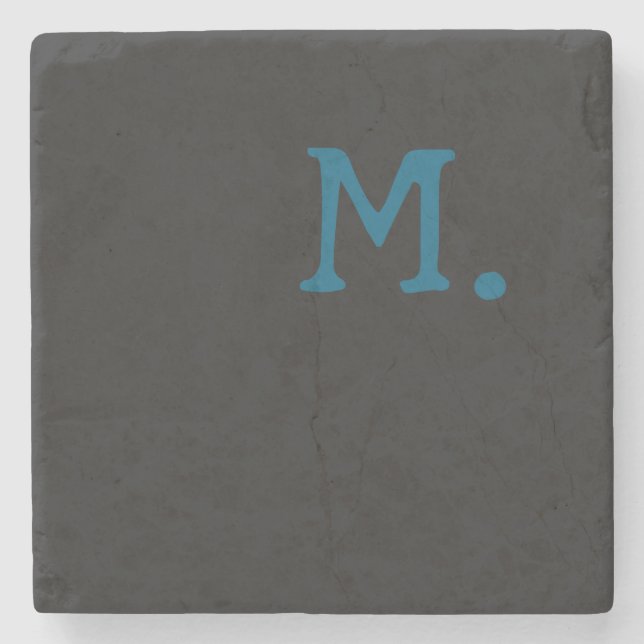 Modern Monogram Initial Replace Add Yours Stone Coaster (Front)